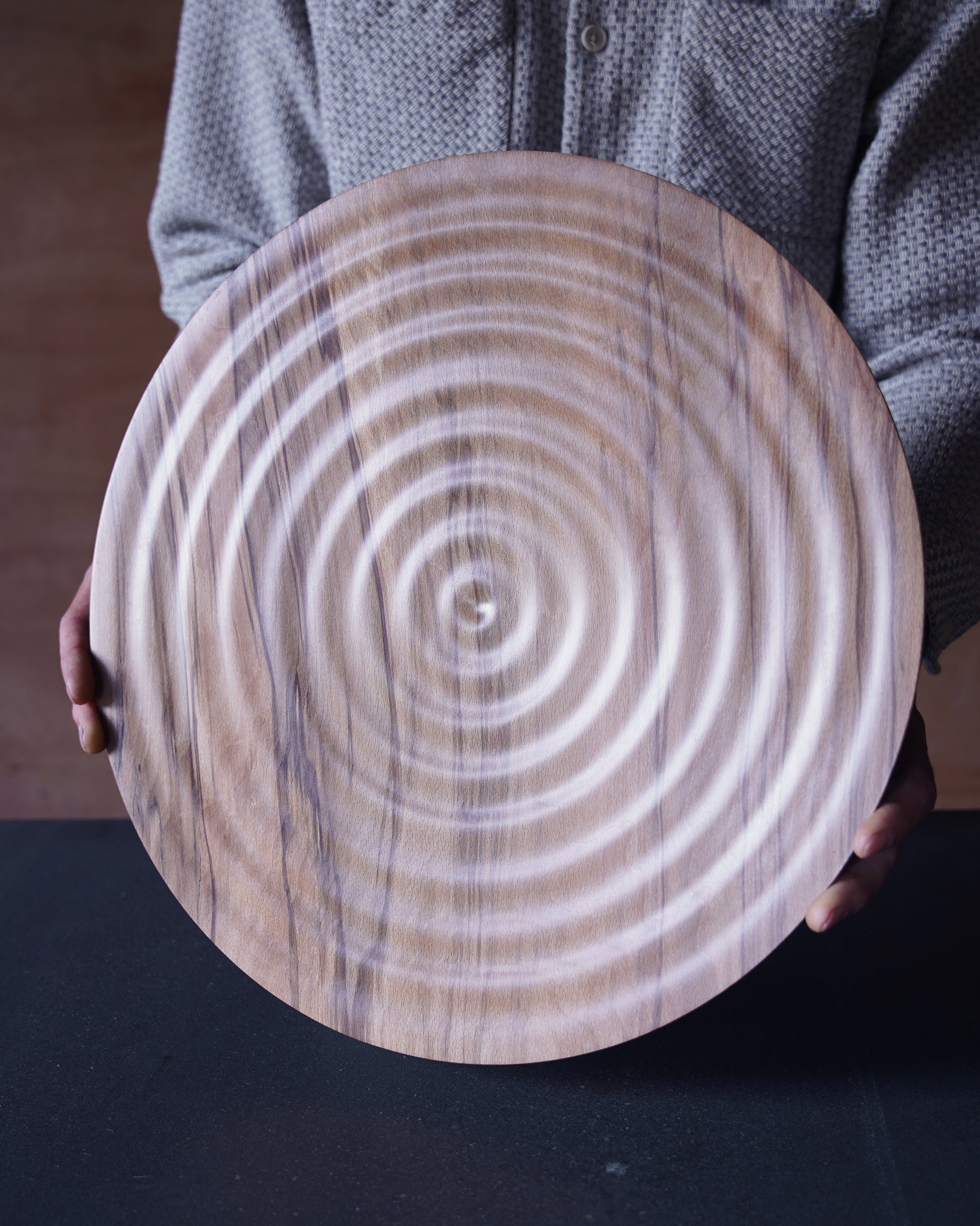 Wave Platter - in Flamed Beech