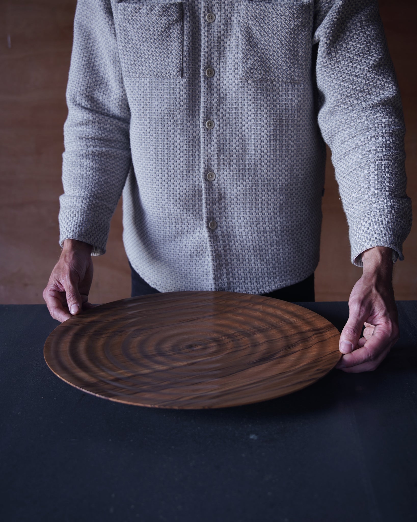 Wave Platter - in Flamed Beech