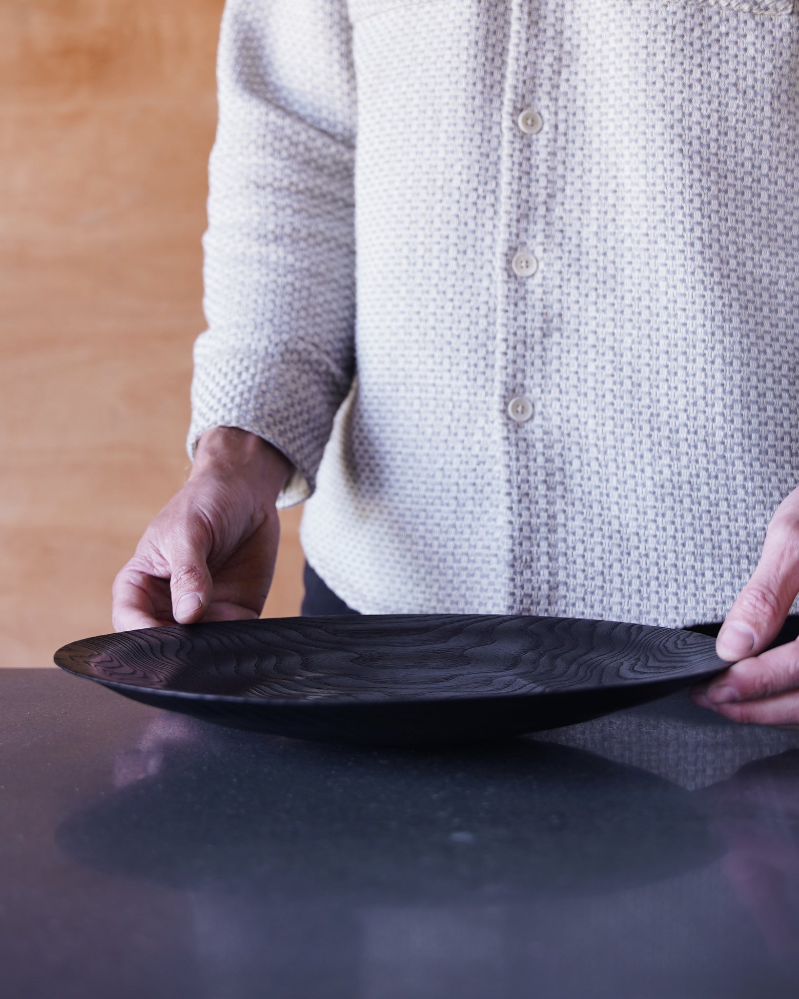 Wave Yakisugi Platter - in Ash