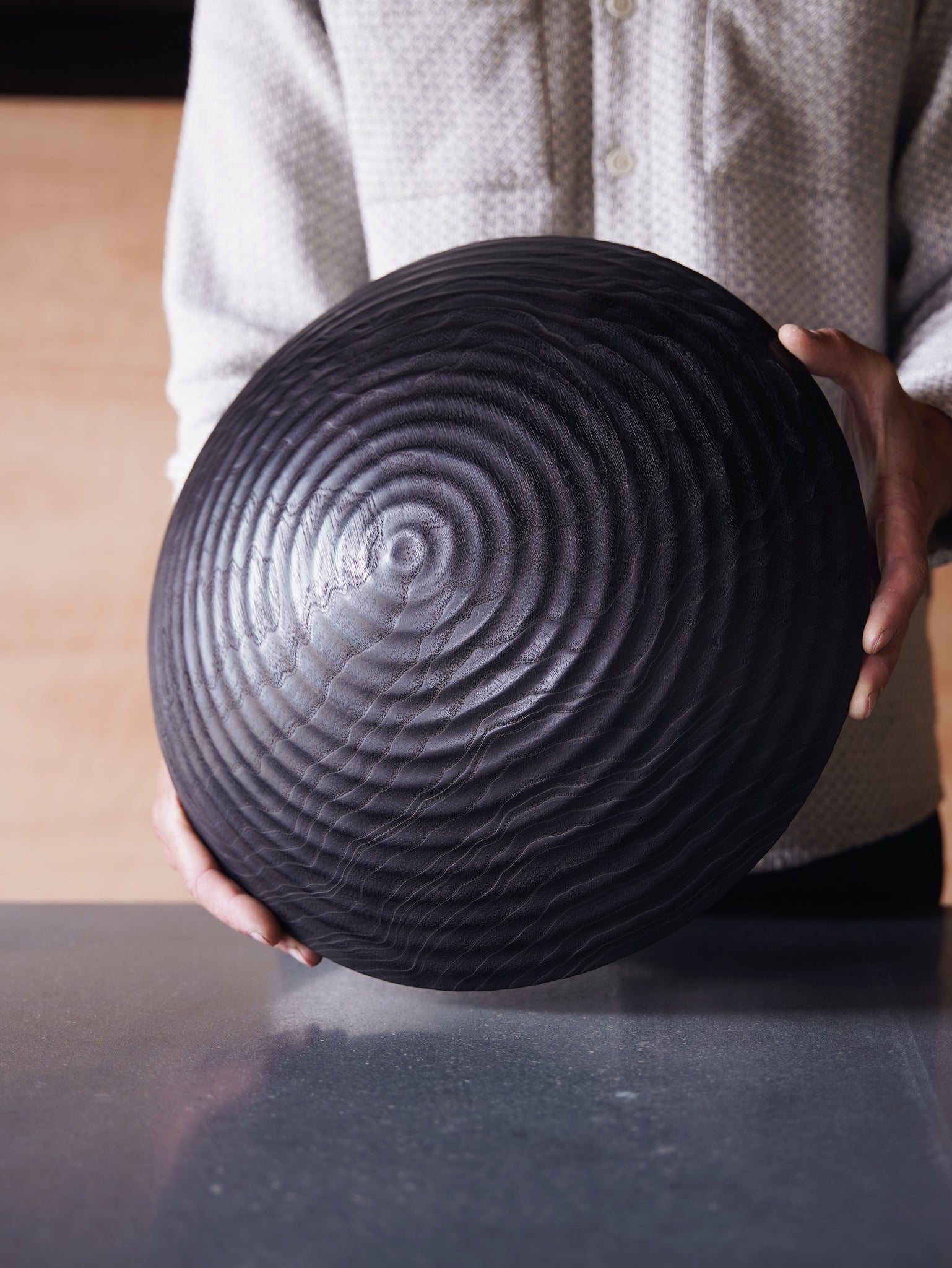 Wave Yakisugi Bowl - in Ash