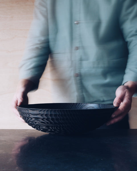 Coved Yakisugi Bowl - in Ash