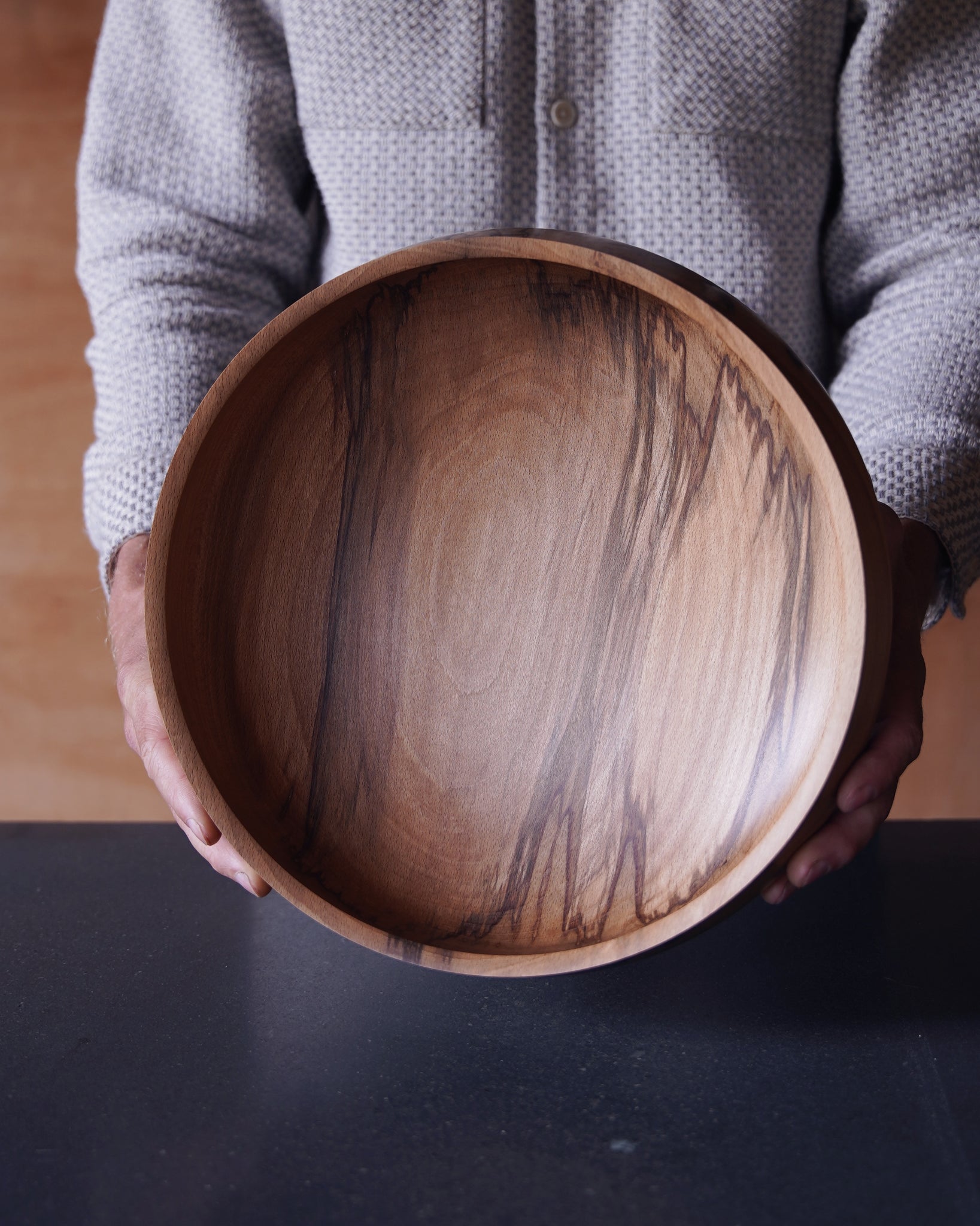 Lipped Bowl - in Flamed Beech