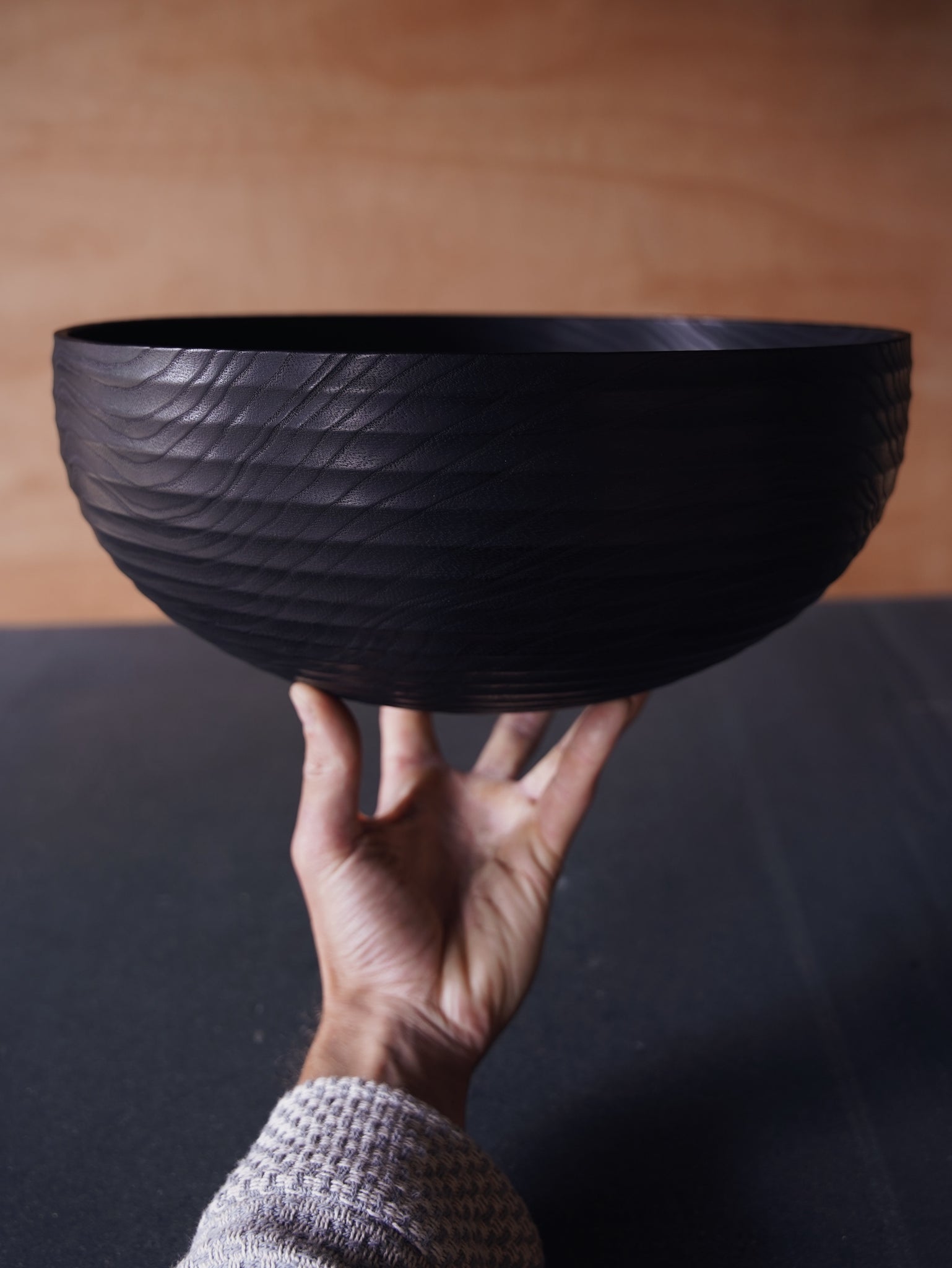 Coved Yakisugi Bowl - in Ash