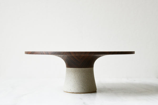 Walnut + Concrete Cake Stand