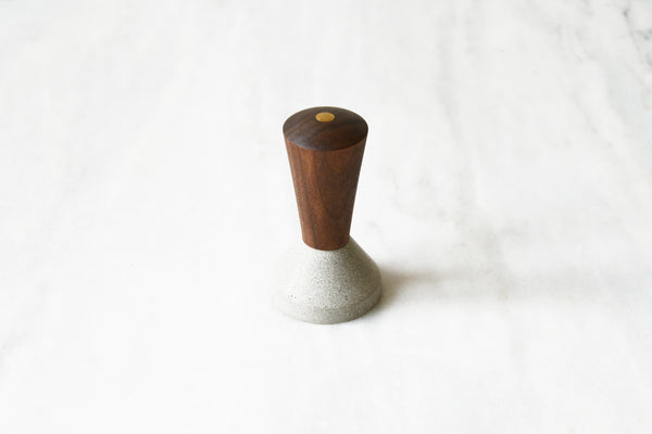 Walnut + Concrete Coffee Tamper