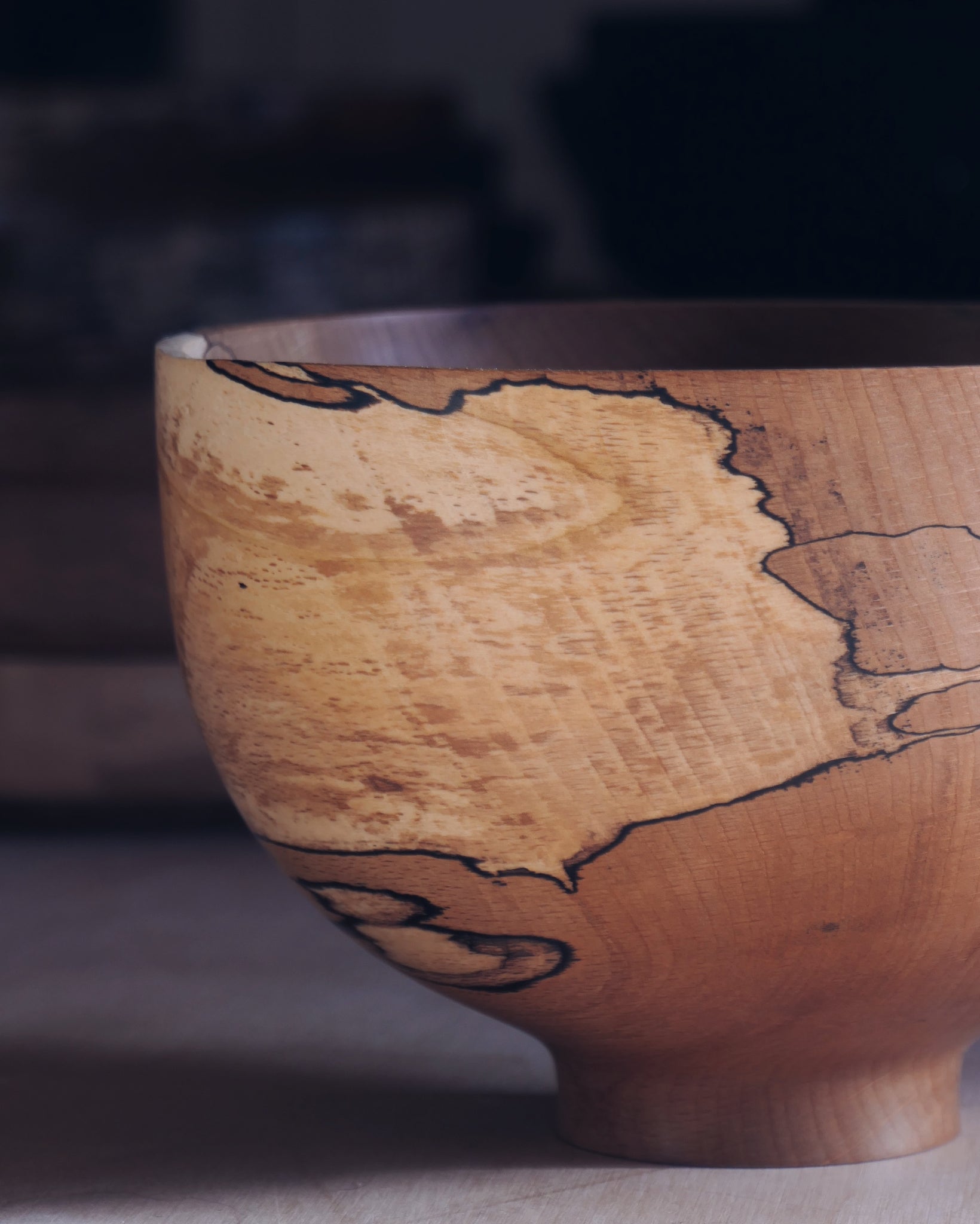 Bowl - in Spalted Beech and Brass