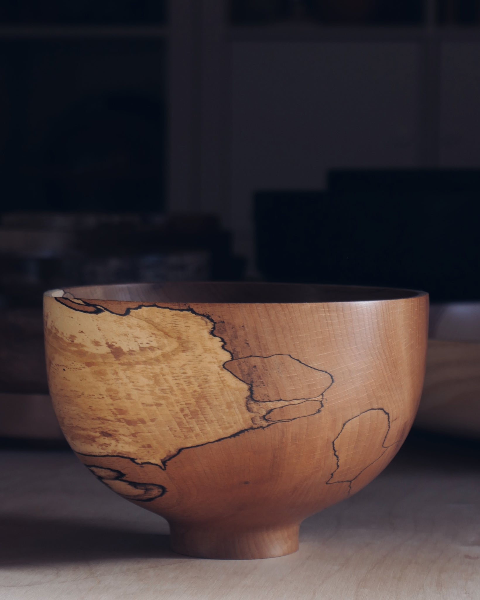 Bowl - in Spalted Beech and Brass